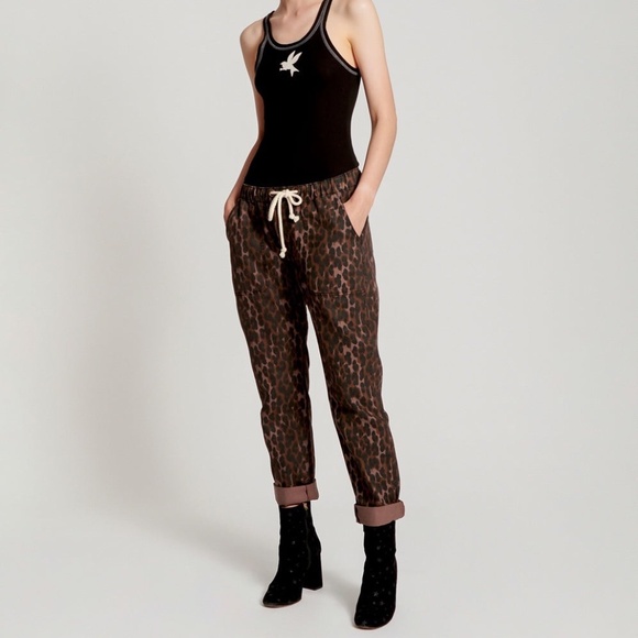 One Teaspoon Pants - One Teaspoon‎ • Shabbies Drawstring Jean in Bronze Leopard